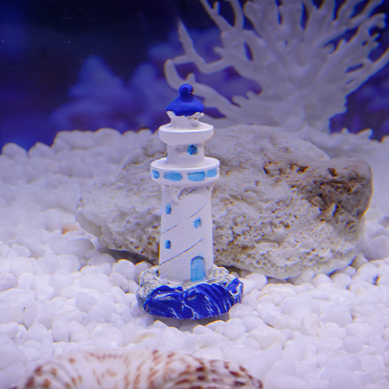 Decoración de faro, accesorios de paisajismo carnoso, decoración de micro paisaje de musgo, estilo mediterráneo