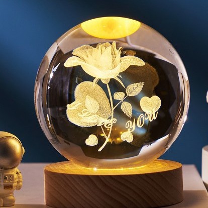 Creativo 3D Spaceman bola de cristal caja música base luminosa escritorio decoración del hogar pareja regalo cumpleaños será vendido