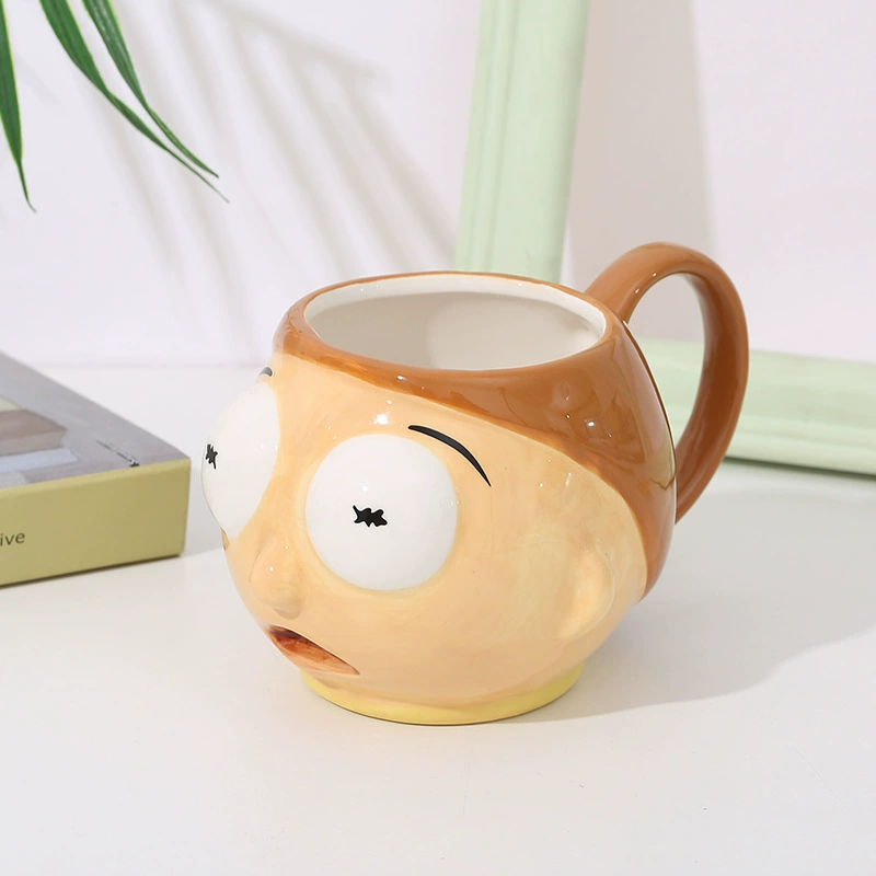 Керамическая кружка Morty & Rick в 3D с мультяшным лицом, креативная праздничная чашка, 301–400 мл