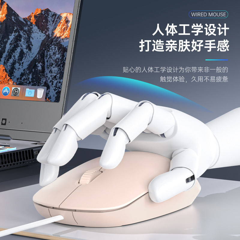メーカーの新しい既製有線マウスホームオフィスサイレントデスクトップラップトップゲームマウスクロスボーダーバッチ|undefined
