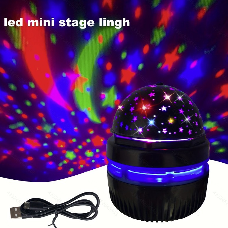 Bola mágica de cristal giratoria con control remoto, proyector cielo estrellado y luz nocturna ambiental