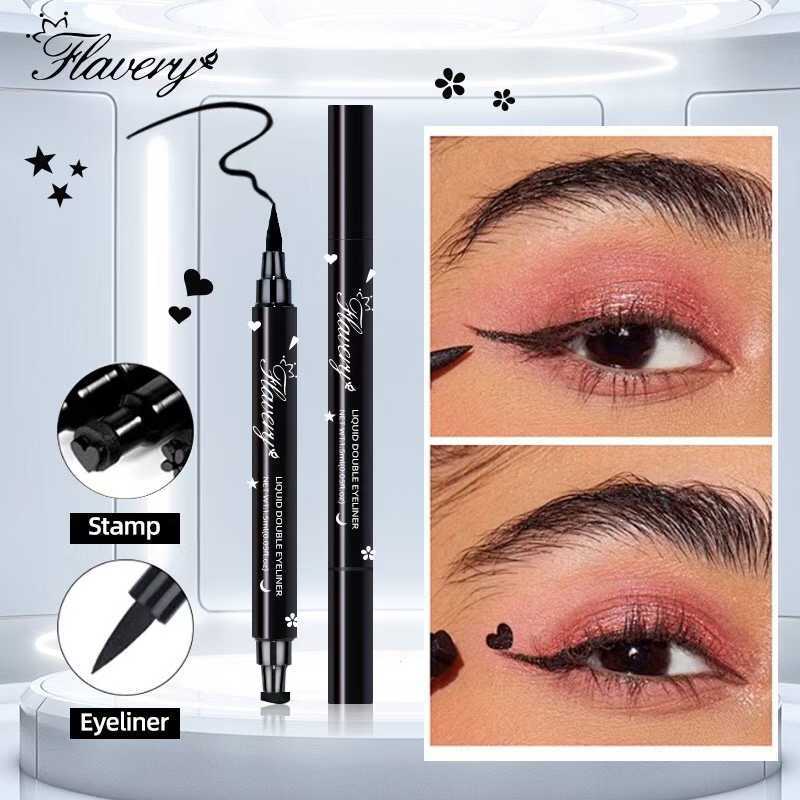 Cross-Border Double-Ended Stamp Eyeliner Pen with Cute Patterns, Waterproof, Non-Smudging, Easy to Apply, Embellishes the Corners of the Eyes, Single Piece