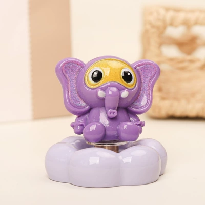 Car ornaments – Zootopia spinning figurine ornament for - crazy-elephant-purple-ceramic-base