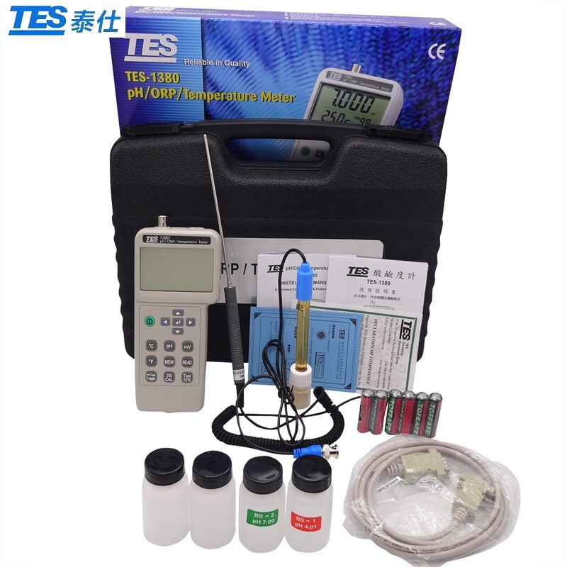 泰仕TES-1380K 便携式酸碱度计PH计测试仪