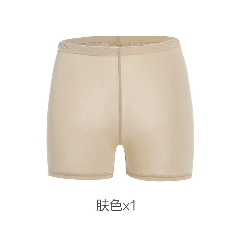 Безопасные шорты Ice-Silk, бесшовное тонкое защитное белье, размер L–XL (черный/белый/кожаный оттенок)