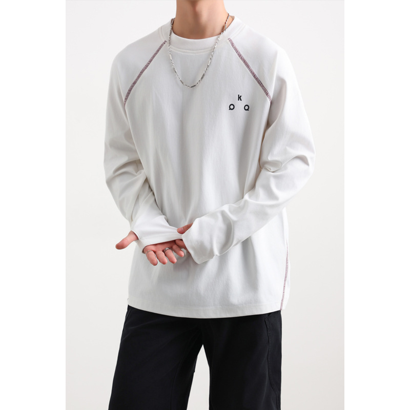 Hasselblad Long-sleeve T-shi For Men And Teenagers, Casual Loose Spos Top, Autumn Letter-printed Round-neck Base_voghion.com