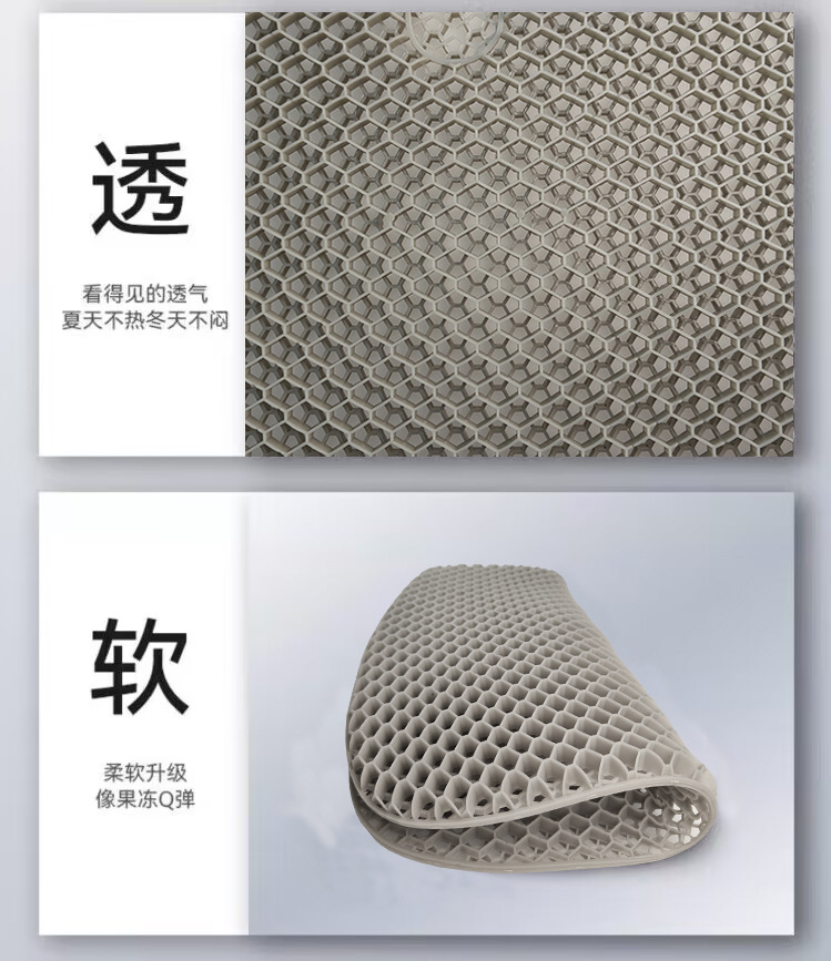 Gel Cushion Summer Chair Office Sedentary Thickeneded Chair Cushion Butt Cushion Seat Cushion Honeycomb Silicone Cooling Cushion Car Use