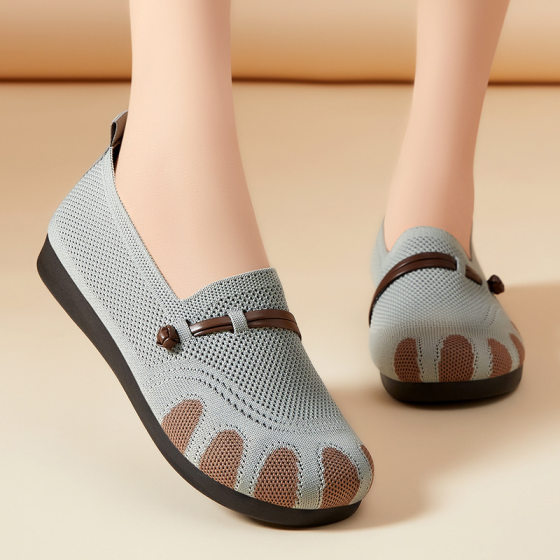 Shoes Women's All-match New Flat Shallow Mouth Slip-on Moms Shoes Women's Shoes Soft Sole Not Tired Feet Casual Shoes for Hair