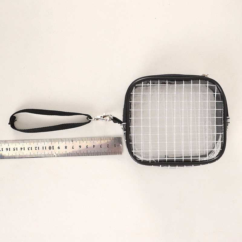 耐寒FAB包15*12*4PVC无尘包零钱包抗静电包网格菱形印刷透明