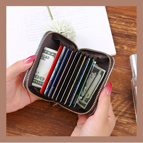 Bestselling Cross-Border Exports Accordion Short Card Holder with European and American Style, Short Accordion Card Case, Credit Card Protector