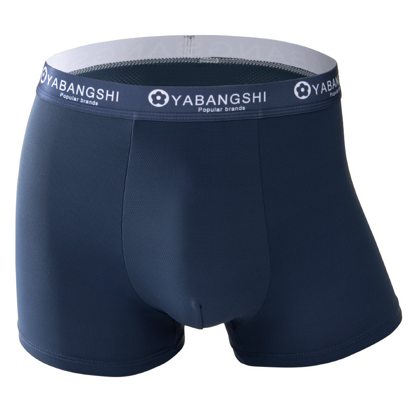 Verano de los hombres de malla transpirable ultrafina de seda de hielo boxeador de alta gama ropa interior de los hombres calzoncillos verano Nuevo