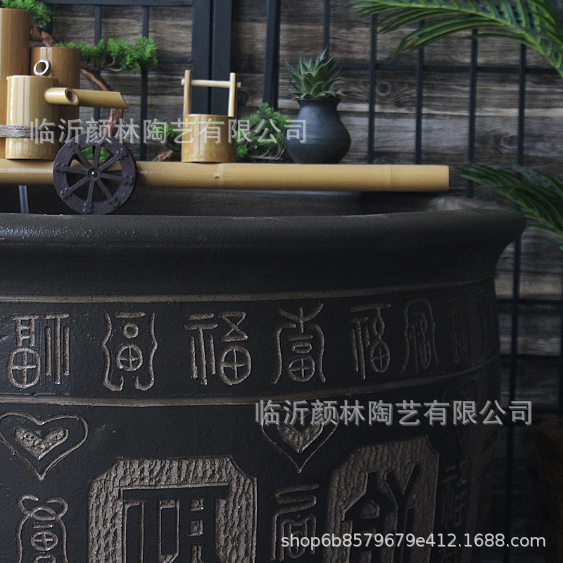 Gran tanque de cerámica de alta calidad gran tanque de terra gran patio tanque de agua para atraer la riqueza tanque de pescado acuario de lirios gran talla