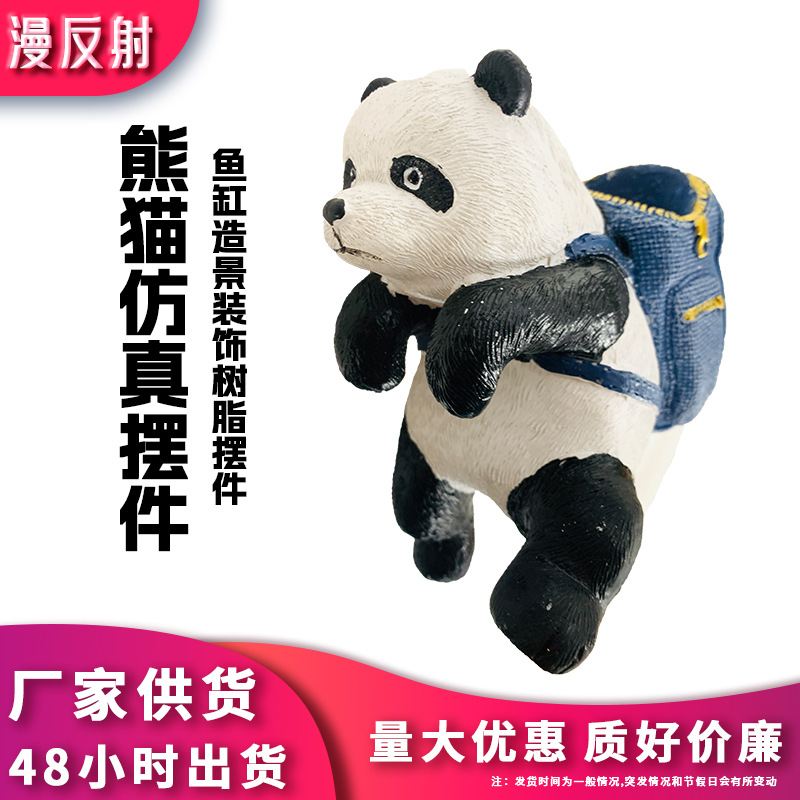 Adorno Colgante de Resina para Pecera, Diseño de Panda, Decoración de Pared para Acuario, Gato Acostado Moderno, Venta al por Mayor