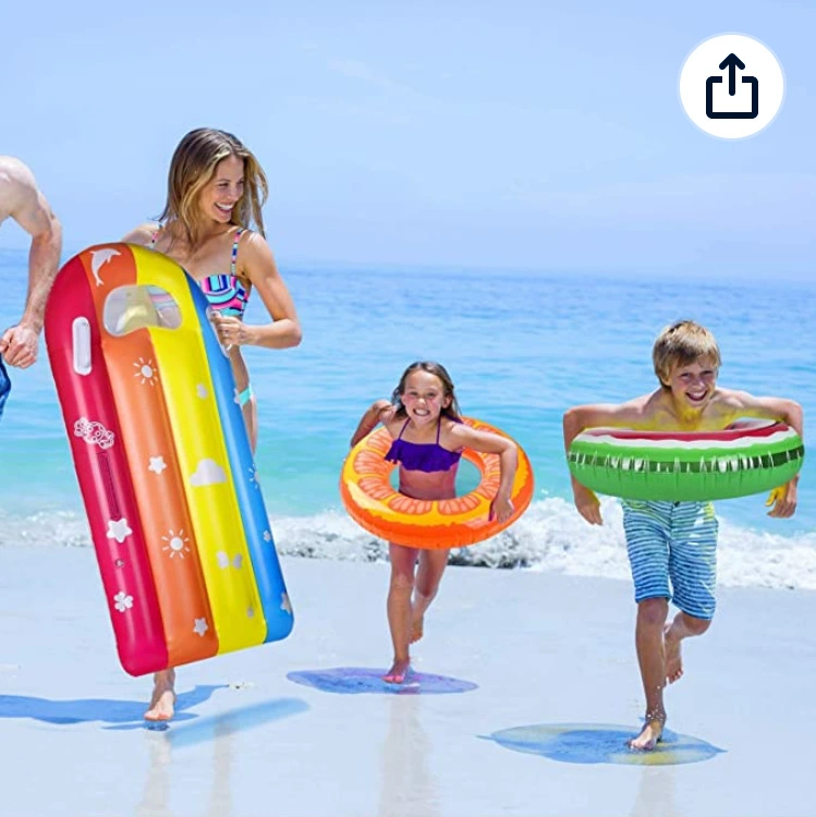 Трансграничное Новое Надувное детское Радужное плавающее рядное кольцо для плавания, трехкомпонентное арбузно-оранжевое плавательное кольцо, уличные надувные игрушки