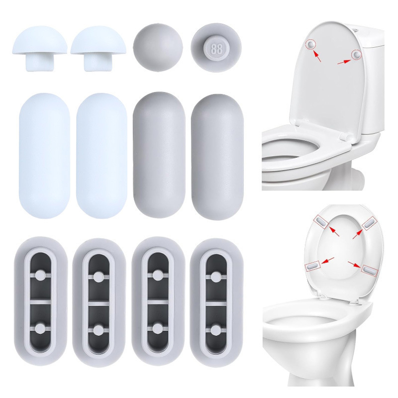 Embedded Toilet Seat Accessories Cushion Pad Toilet Seat Rubber Pad Seat Foot Pad Toilet Seat Protective Pad Cross-Border