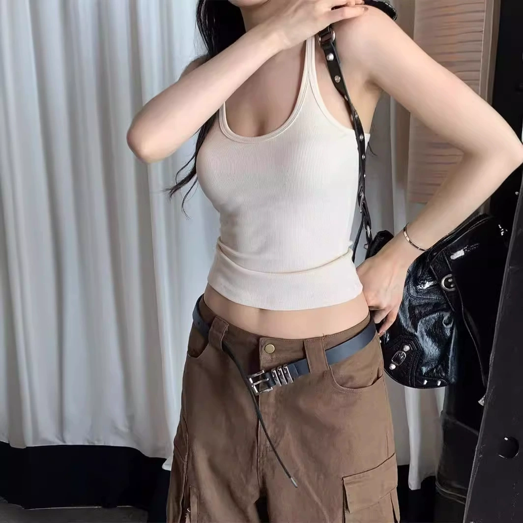 Fitted sexy short base body-friendly tank top sleevless