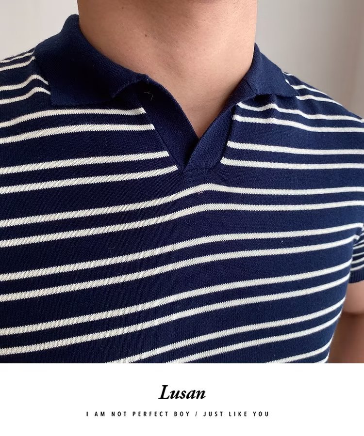 245g Weight Short Sleeve Sleeve Length Regular Sleeve Sleeve Type Polyester Fabric Type Regular Top Length Casual Occasion Turndown Neckline Slim Fit Type Stripe Pattern Summer, Spring Season Men's Gender Classic Style Style 3XL, M Size Wholesale Men's Polyester Classic Style Stripe Short Sleeve Men's T-shirt 31