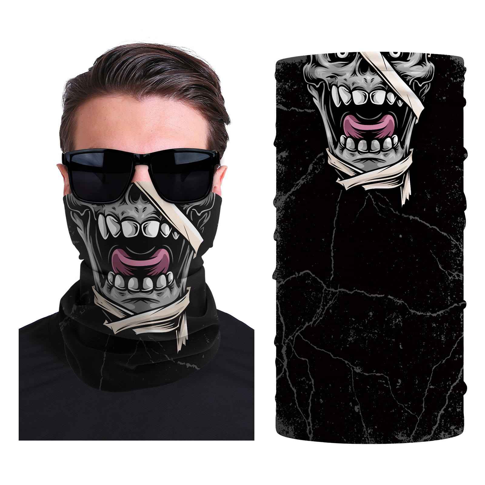 Xun hui transfronterizo media cara cráneo bufanda mágica sombrilla de viaje al aire libre máscara de equitación cuello de protección uv