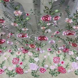 网纱立体花朵蕾丝网布花边婚纱连衣裙面料高级感Embroidered Lace