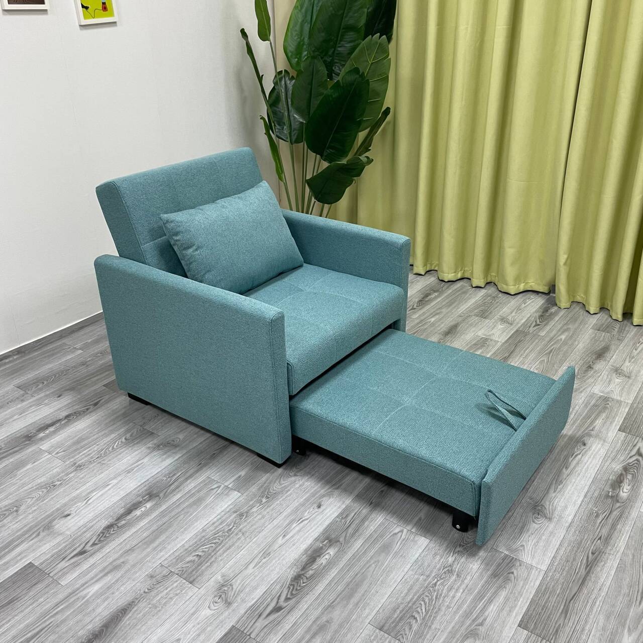 Sofá cama multifuncional de una persona sala de estar oficina almuerzo artefacto de tecnología de terciopelo balcón de chicas peinado en polvo
