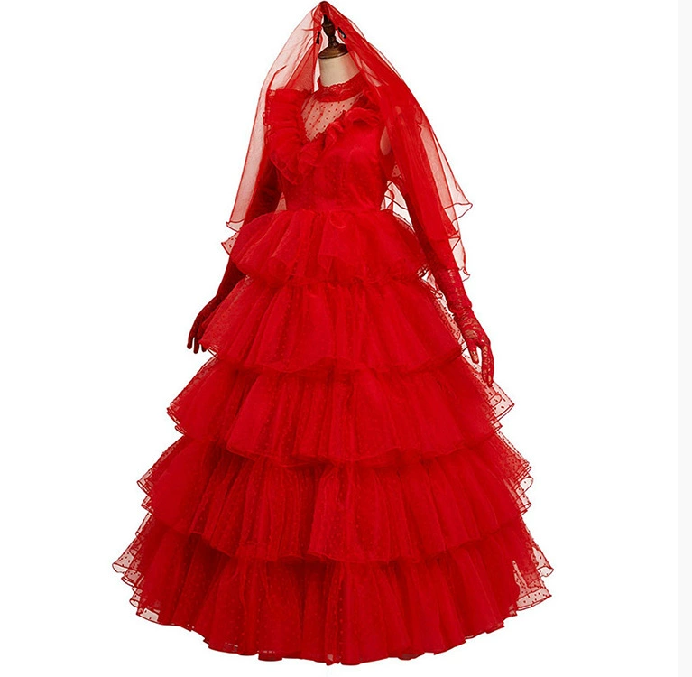 Хэллоуин Готический Винтаж Красное Свадебное Платье Sheol Архимаг Beetlejuice Лидия