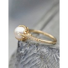 A 37331 Classic Gold Pearl Ring ����ƽ������ָ�羳��ó