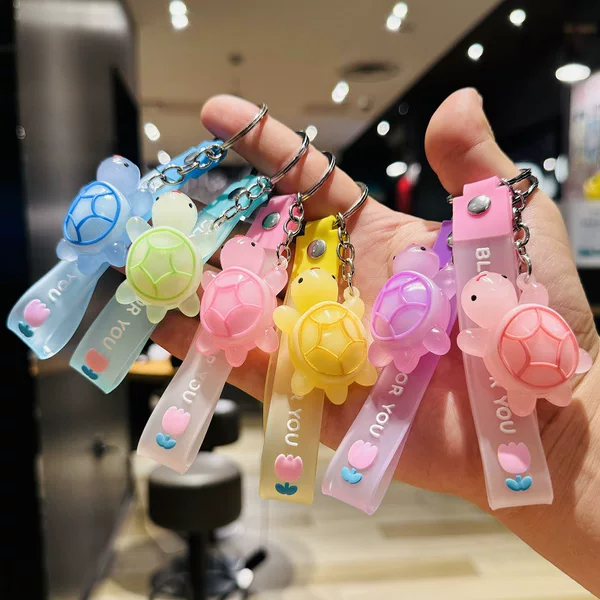 Cartoon Little Turtle Keychain PVC Soft Rubber Doll Backpack Pendant Keychain Shopping Mall Opening Event Gift