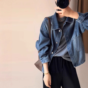 This year's popular Denim coat women's 2025 new spring high-end sense retro casual loose Joker jacket top