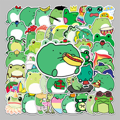 50張青蛙創意潮流防水塗鴉貼紙行李箱滑板車電腦平板卡通裝飾貼紙