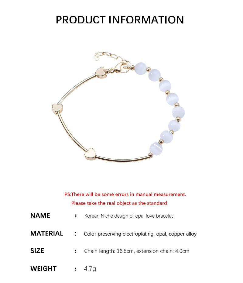 Fashion Heart Shape Copper Bracelets 1 Piece