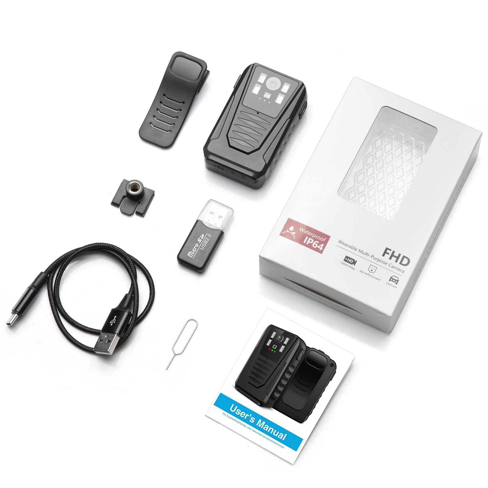 2021 nuevo instrumento de aplicación de la Ley WIFI visión nocturna por infrarrojos HD 1080p audio y video cámara portátil