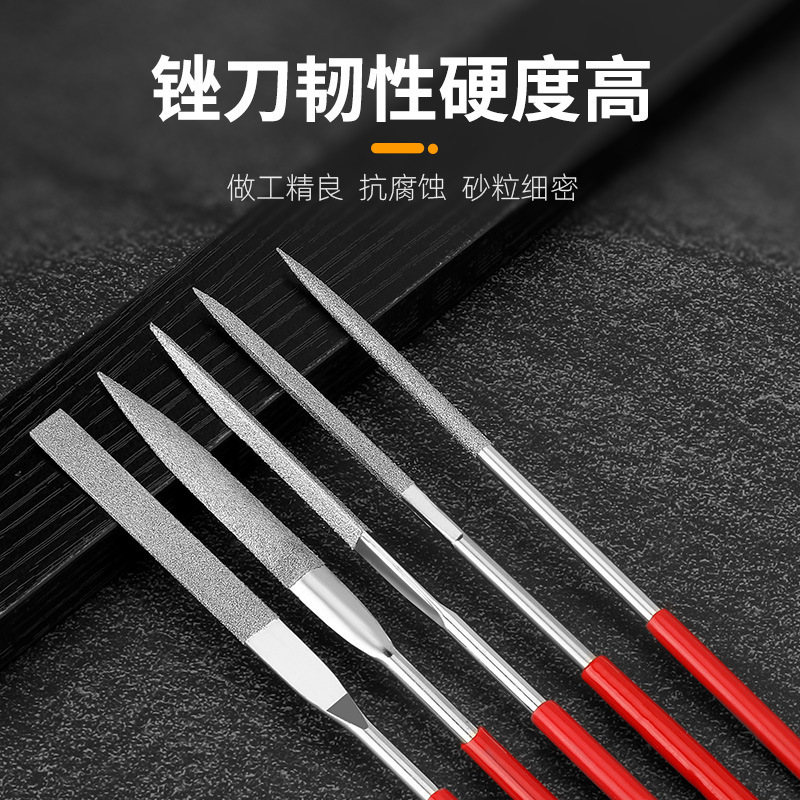 ダイヤモンドやすりやすりやすりの細い合金の什錦セットの金属は辺の工具の三角の半円のミニの整形を磨きます。|undefined