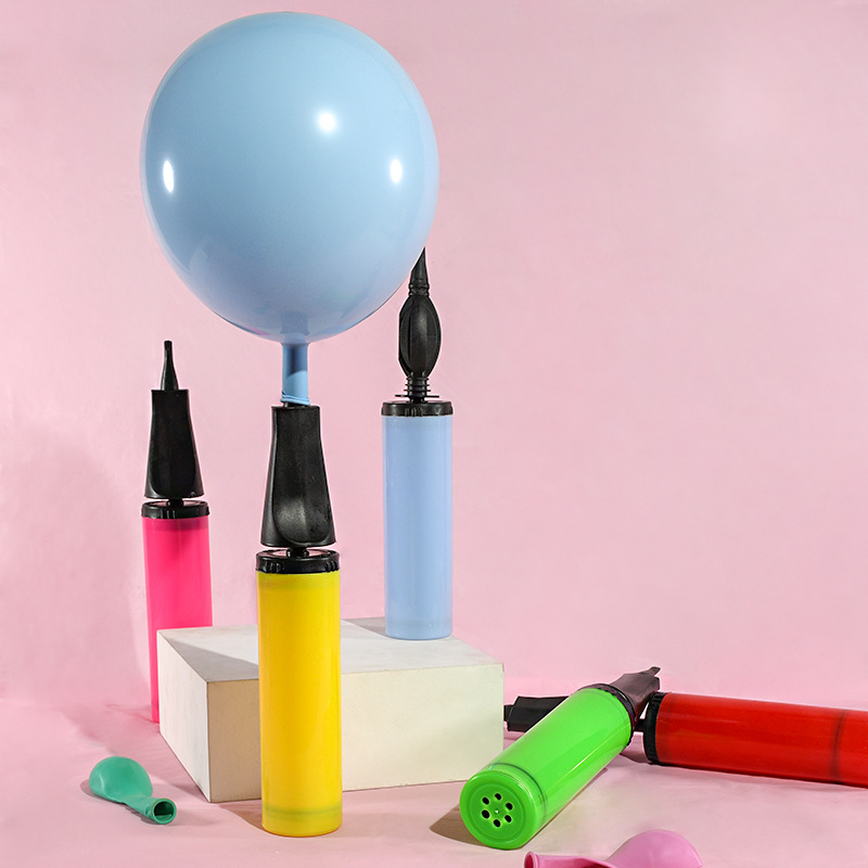 Colorful balloon pump hand push balloon accessories stationery store inflatable pump plastic mini pump wholesale