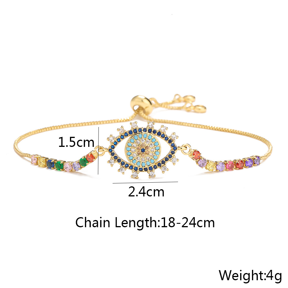 Devil's Eye Bracelet Female Niche Copper Plated 18K Gold Bracelet 2 undefined