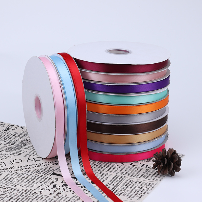1,2 cm de doble cara de poliéster con arco cinta de DIY boda ramo de fruta fresca caja de regalo accesorios de embalaje de satén