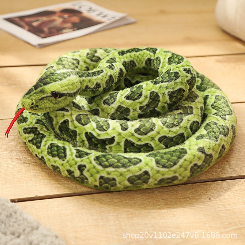 Amazon Cross-border Plush Funny Cartoon Snake Plush Toy New Simulation Animal Large Snake Doll