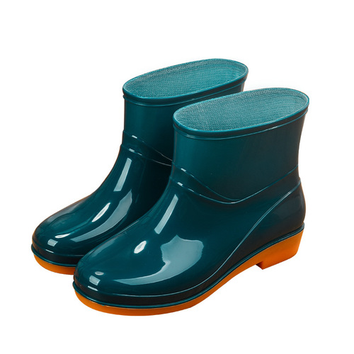 Women's Low-Top Rain Boots, Fashionable Waterproof Rain Shoes for Outdoor Wear, Non-Slip Rubber Shoes for Daily Work Use