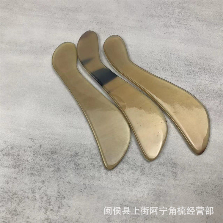 Horn Gua Sha Board Short S Shape Scraping Massage Tool for Face Eye Neck 11.5cm Natural Buffalo Horn key features