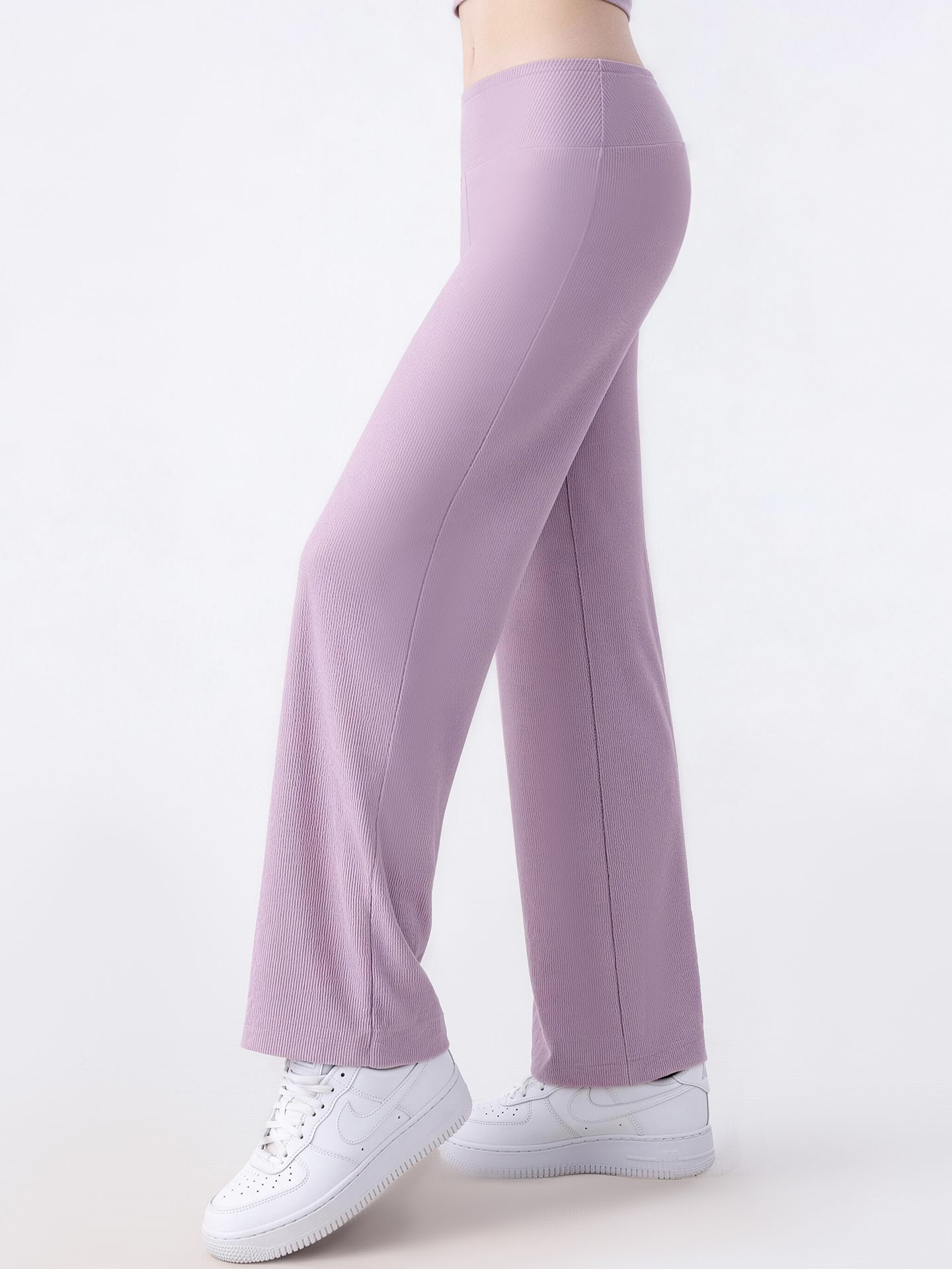 Nuevos pantalones casuales rectos delgados de cintura alta y pantalones de piernas anchas, cintura elástica, bolsillo en forma de cintura image 6