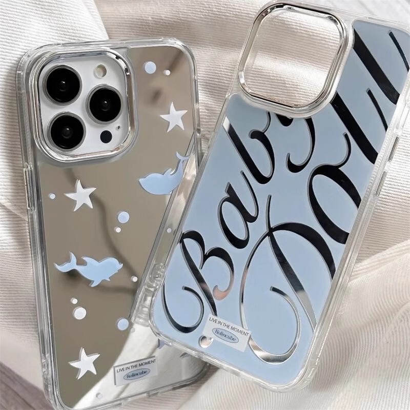 Blue Ocean Secret Mirror Case Suitable for Apple iPhone 17 and Honor 90, Personalized Girly Protective Cover