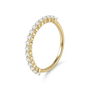 Diamond Row Ring 18k Gold Inlaid Cultivation Diamond Ring Women's 14k Gold Fashion Classic Row Diamond Ring Stacked