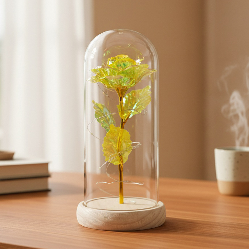 Rosas transfronterizas inmortales flores cubierta de vidrio decoración pareja regalos de día de San Valentín Día de la Madre ideas de cumpleaños 38 regalos pequeños