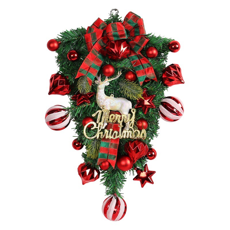 Guirnalda Navideña de Reno con Frutos Rojos de Hong Kong Love, Decoración Navideña para Árboles, Suministros al por Mayor para Amazon, Decoración para Jardín Exterior