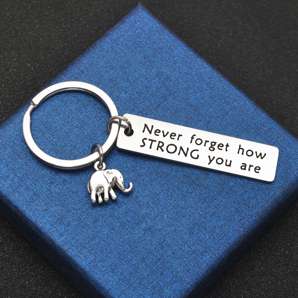 13g Weight Keychain Classification Daily Occasion 201 Stainless Steel Material Letter, Elephant Pattern Unisex Gender Simple Style Style Simple Style Letter Elephant 201 Stainless Steel Unisex Keychain 4