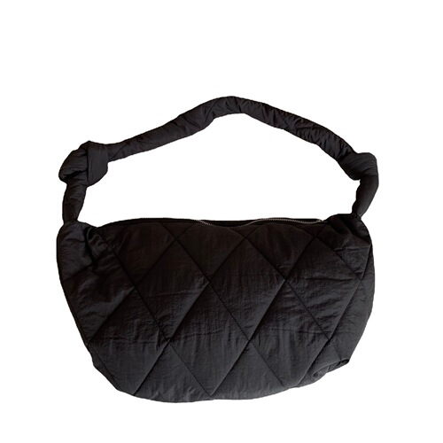 Bag large capacity Korean style single shoulder diagonal dumpling bag embroidered grid nylon moon bag retro fashionable girl's bag