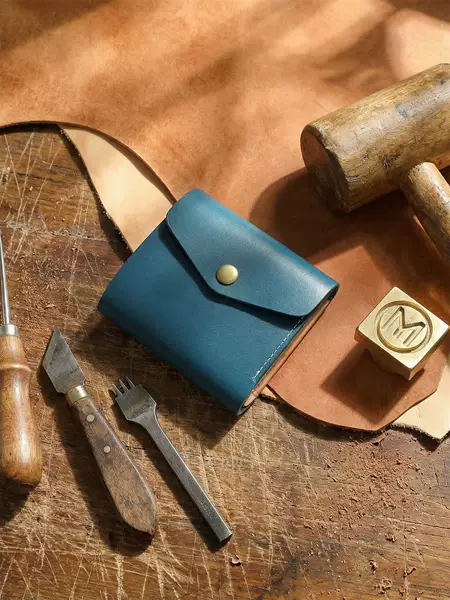 Casual Vegetable-Tanned First-Layer Cowhide Men's Short Wallet Genuine Leather Simple 70% off Wallet Unisex Japanese-Style Clasp Wallet
