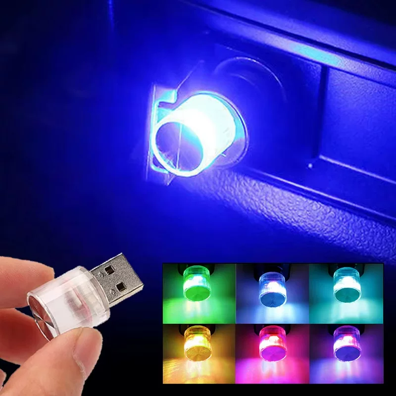 Кросс-бордер автомобильная LED Ambient свет мини USB маленькая круглая головка инфракрасный светильник интерьерная подсветка декоративная портативная подсветка автомобиля разноцветный