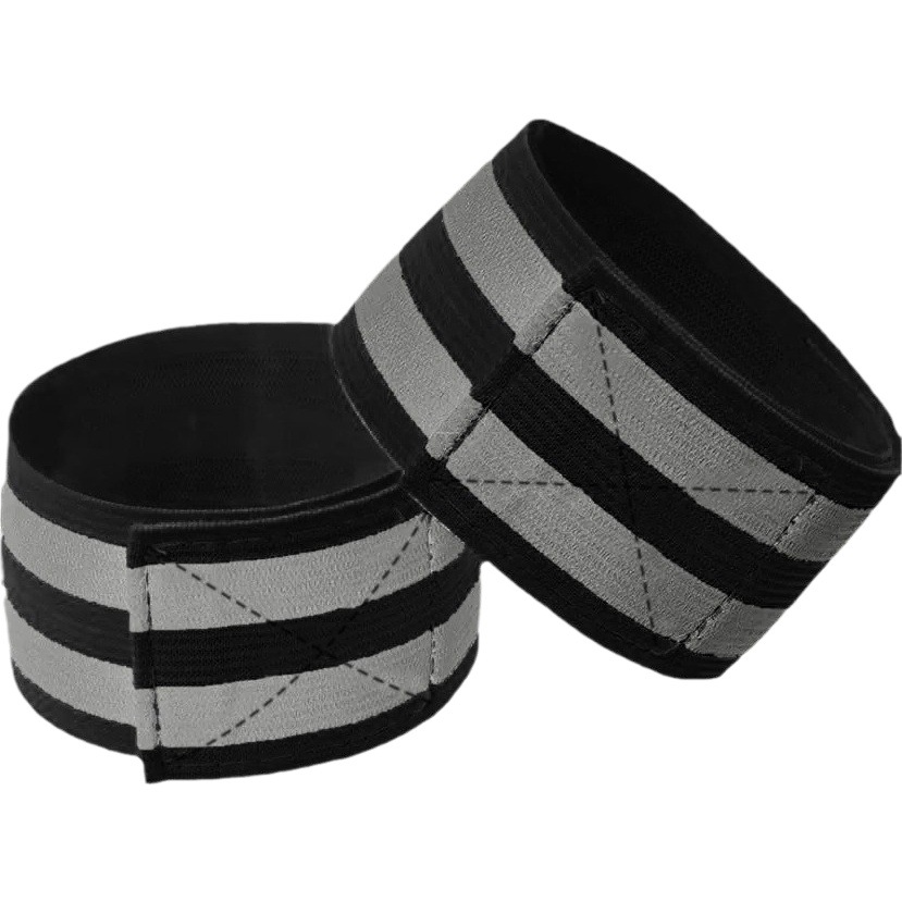 5cm ensanchado, alto, doble tira de material elástico reflectante, brazo reflectante, brazalete, polainas, ciclismo, carrera nocturna