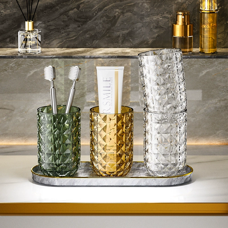 Diamond mouthwash for traveling, handheld toothbrush, set, light luxury style
