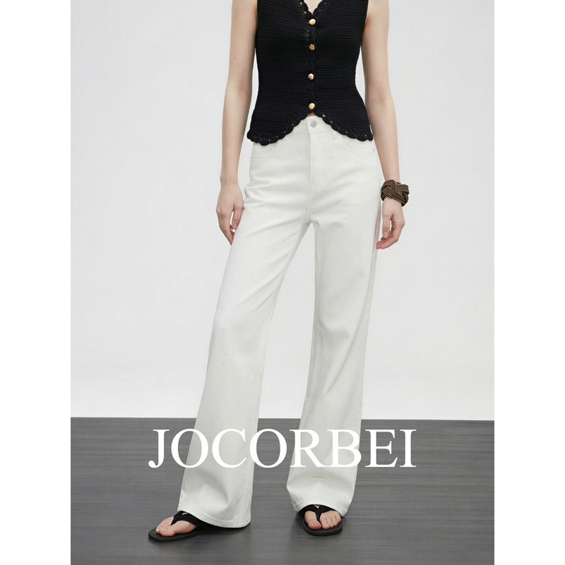 Jocorbei【Four-Way Stretch Supermodel Pants】Pear-Shaped Figure-Flattering High-Waisted White Straight-Leg Flared Jeans for Women, Suitable for All Seasons Jocorbei【Four-Way Stretch Supermodel Pants】Pear-Shaped Figure-Flattering High-Waisted White Straight-Leg Flared Jeans for Women, Suitable for All Seasons